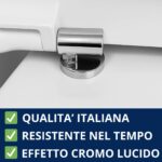 Cerniere regolabili Soft Close fissaggio dall alto per copriwc termoindurente con tassello rettangolare - immagine 4