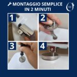 Cerniere regolabili Soft Close fissaggio dall alto per copriwc termoindurente con tassello rettangolare - immagine 6