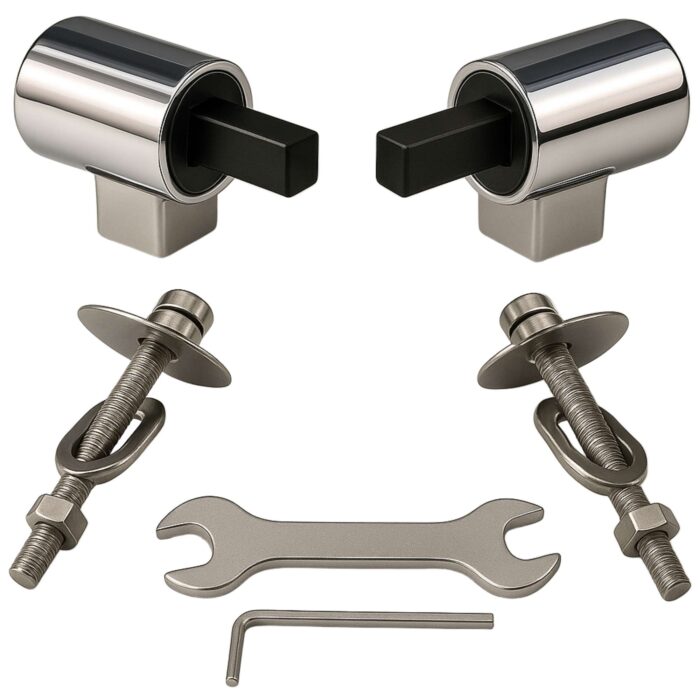Cerniere fisse Soft Close fissaggio dall alto per copriwc termoindurente con tassello rettangolare - immagine 1