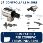 Cerniere fisse Soft Close fissaggio dall alto per copriwc termoindurente con tassello rettangolare - immagine 2