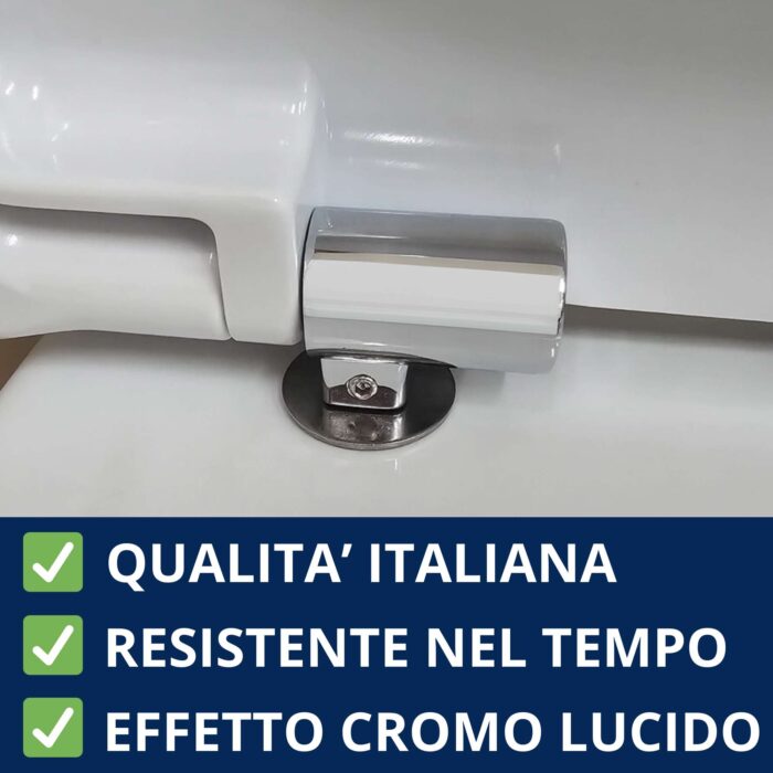 Cerniere fisse Soft Close fissaggio dall alto per copriwc termoindurente con tassello rettangolare - immagine 4