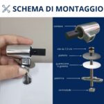 Cerniere fisse Soft Close fissaggio dall alto per copriwc termoindurente con tassello rettangolare - immagine 5