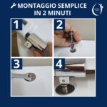 Cerniere fisse Soft Close fissaggio dall alto per copriwc termoindurente con tassello rettangolare - immagine 6