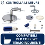 Cerniere regolabili fissaggio dall' alto acciaio inox per copriwc termoindurente - immagine 2
