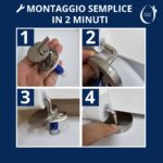 Cerniere regolabili fissaggio dall' alto acciaio inox per copriwc termoindurente - immagine 6