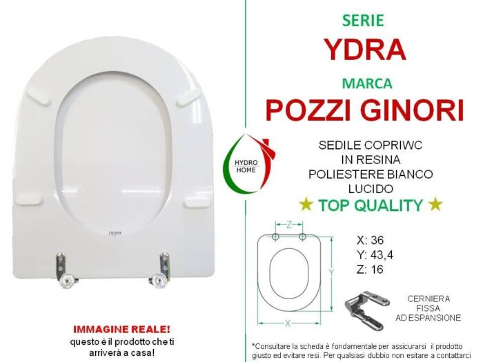 OCCASIONE, piccolo difetto - Copriwater Ydra Pozzi Ginori legno rivestito in resina poliestere bianco - immagine 3