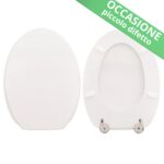 OCCASIONE, piccolo difetto - Copriwater Iril Scala legno rivestito in resina poliestere bianco