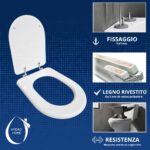 Copriwater Valentina Alfa Ceramiche legno rivestito in resina poliestere bianco - immagine 4