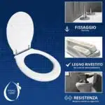 Copriwater Panorama G.S.I. legno rivestito in resina poliestere bianco - immagine 4