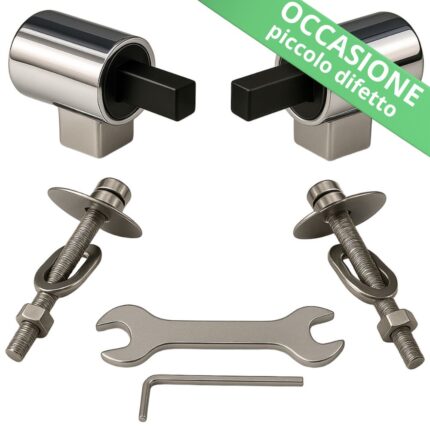 OCCASIONE, piccolo difetto - Cerniere fisse Soft Close fissaggio dall alto per copriwc termoindurente con tassello rettangolare