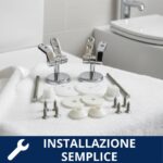 Cerniere regolabili per copriwater in legno fissaggio dal basso cromate mini - immagine 3