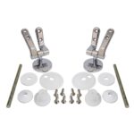 Cerniere regolabili per copriwater in legno fissaggio dal basso cromate medium