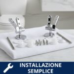 Cerniere regolabili per copriwater in legno fissaggio dal basso cromate medium - immagine 3