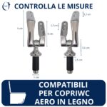 Cerniere per copriwc Aero in legno fisse ad espansione dall'alto cromo lucido - immagine 2