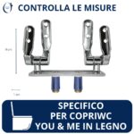 Cerniere per copriwc You e Me in legno fisse con piastra ad espansione dall'alto cromo lucido - immagine 2