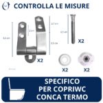 Cerniere per copriwc Conca termoindurente inclinate in acciaio - immagine 2