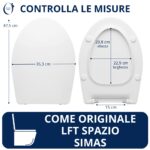 Copriwater LFT Spazio Simas Slim termoindurente bianco come originale - immagine 2