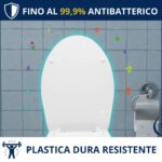 Copriwater LFT Spazio Simas Slim Soft Close termoindurente bianco come originale - immagine 3