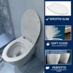 Copriwater LFT Spazio Simas Slim Soft Close termoindurente bianco come originale - immagine 4