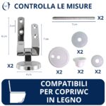 Cerniere regolabili per copriwater in legno fissaggio dal basso cromate light - immagine 2