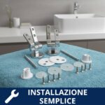 Cerniere regolabili per copriwater in legno fissaggio dal basso cromate light - immagine 3