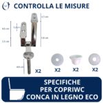 Cerniere per copriwater Conca legno MDF Eco inclinate cromate - immagine 2