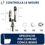 Cerniere per copriwater Conca legno Bemis inclinate cromate - immagine 2