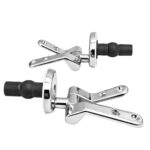 Cerniere regolabili per copriwater in legno fissaggio dall’alto cromate con gommone ad espansione