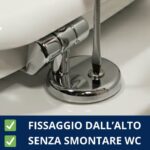 Cerniere regolabili per copriwater in legno fissaggio dall’alto cromate con piastrina ad espansione - immagine 4