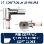 Cerniere Originali cromate Soft Close Chiusura Ammortizzata per copriwater Termoindurente Q3 Pozzi Ginori - immagine 2