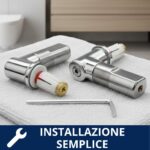 Cerniere Originali cromate Soft Close Chiusura Ammortizzata per copriwater Termoindurente Q3 Pozzi Ginori - immagine 3