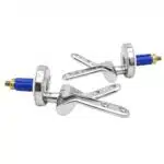 Cerniere regolabili per copriwater in legno fissaggio dall’alto cromate con gomma e dado ad espansione