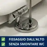 Cerniere regolabili per copriwater in legno fissaggio dall’alto cromate con gomma e dado ad espansione - immagine 4