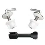 Cerniere fisse Titan per copriwater termoindurenti fissaggio dal basso chiave inclusa