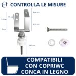 Cerniere per copriwc Conca in legno inclinate in acciaio - immagine 2