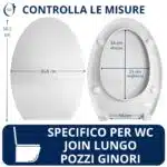 Copriwater Join Lungo Pozzi Ginori termoindurente bianco Come Originale - immagine 2