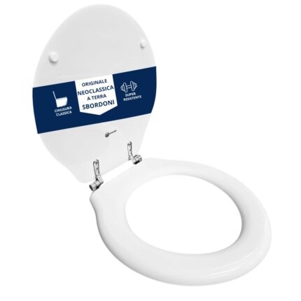 Copriwater Originale Neoclassica Sbordoni a terra legno rivestito in resina poliestere bianco