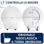 Copriwater Originale Neoclassica Sbordoni a terra legno rivestito in resina poliestere bianco - immagine 2