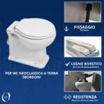 Copriwater Originale Neoclassica Sbordoni a terra legno rivestito in resina poliestere bianco - immagine 5