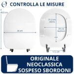 Copriwater Originale Neoclassica Sbordoni sospeso legno rivestito in resina poliestere bianco - immagine 2