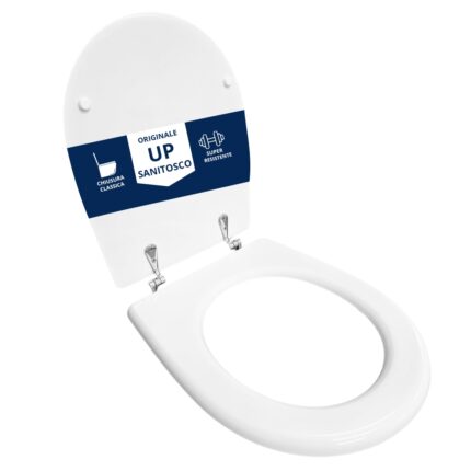 Copriwater Originale Up Sanitosco legno rivestito in resina poliestere bianco