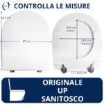 Copriwater Originale Up Sanitosco legno rivestito in resina poliestere bianco - immagine 2
