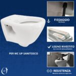 Copriwater Originale Up Sanitosco legno rivestito in resina poliestere bianco - immagine 5