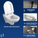 Copriwater Originale Free Sanitosco legno rivestito in resina poliestere bianco - immagine 5