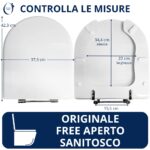 Copriwater Disabili Originale Free Aperto Sanitosco legno rivestito in resina poliestere bianco - immagine 2