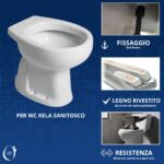 Copriwater Originale Kela Sanitosco legno rivestito in resina poliestere bianco - immagine 5