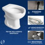Copriwater Disabili Originale Kela Aperto Sanitosco legno rivestito in resina poliestere bianco - immagine 5