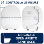 Copriwater Disabili Originale Open Aperto Sanitosco legno rivestito in resina poliestere bianco - immagine 2