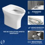Copriwater Disabili Originale Evolution Aperto Sanitosco legno rivestito in resina poliestere bianco - immagine 5