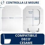 Copriwater Decò Cesame legno rivestito in resina poliestere bianco - immagine 2